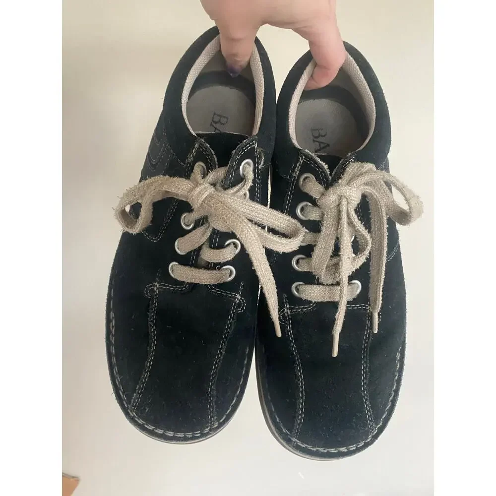 Rare Y2K Goth Punk Grunge Black Suede Leather Lace Up Platforms Bass 8.5 Unisex?